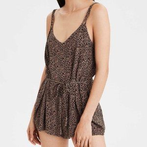 American Eagle Leopard Print Romper